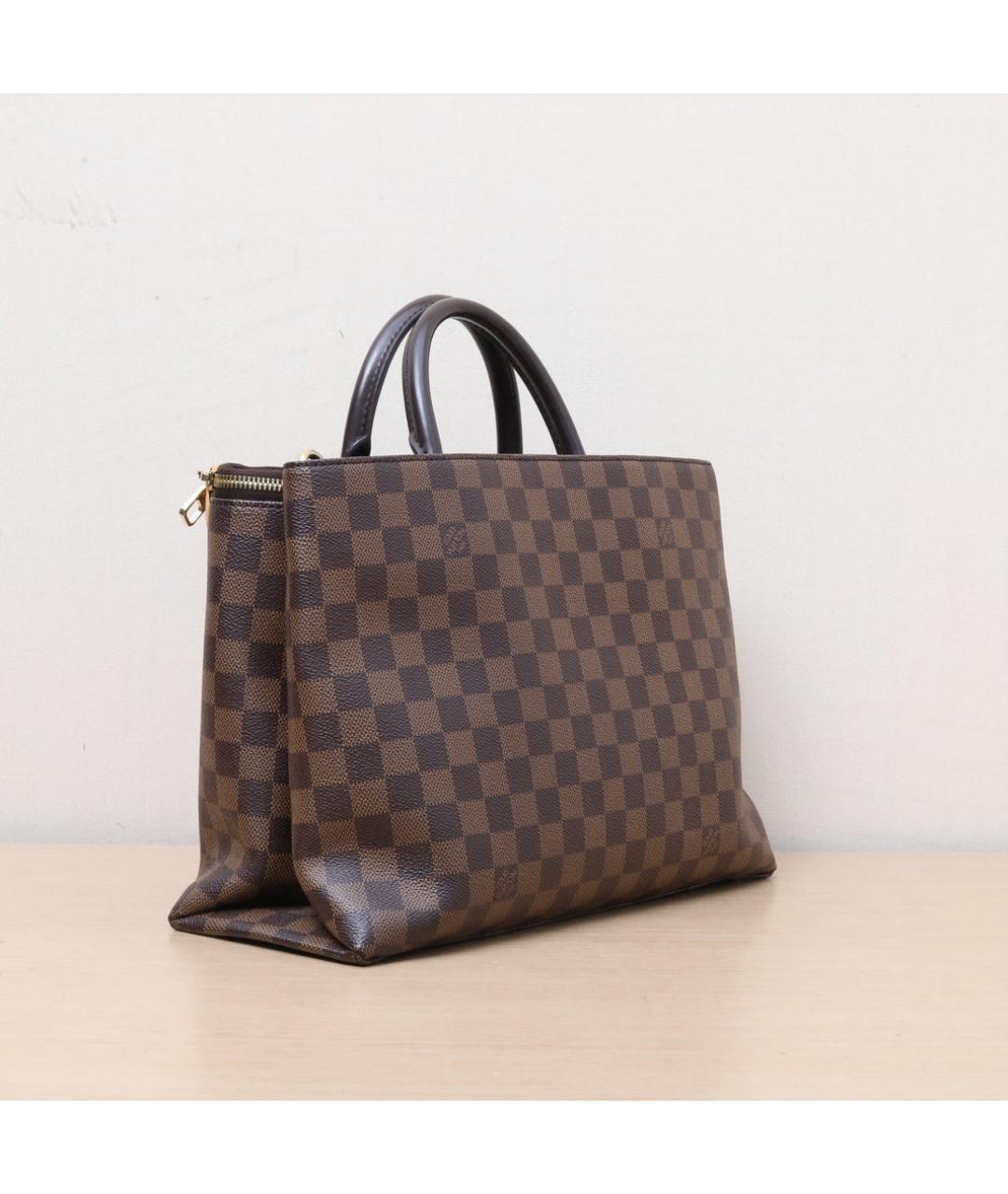 LOUIS VUITTON Коричневая кожаная сумка с короткими ручками, фото 6