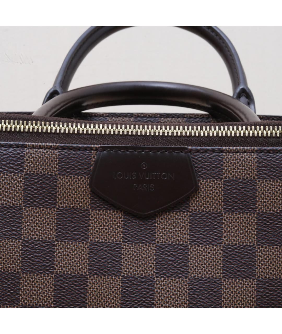 LOUIS VUITTON Коричневая кожаная сумка с короткими ручками, фото 8