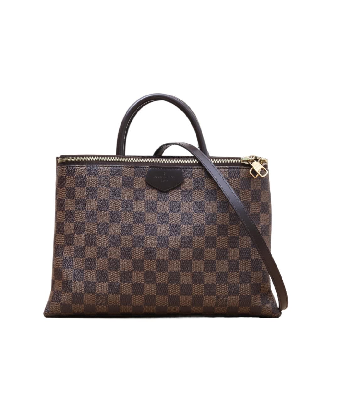LOUIS VUITTON Коричневая кожаная сумка с короткими ручками, фото 1