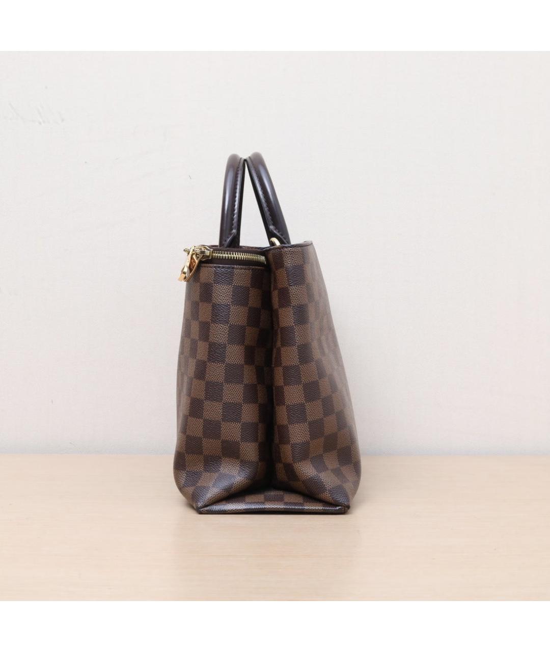 LOUIS VUITTON Коричневая кожаная сумка с короткими ручками, фото 5