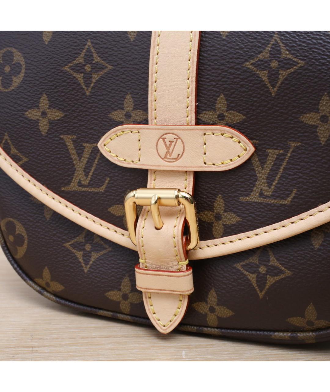LOUIS VUITTON Коричневая кожаная сумка через плечо, фото 8