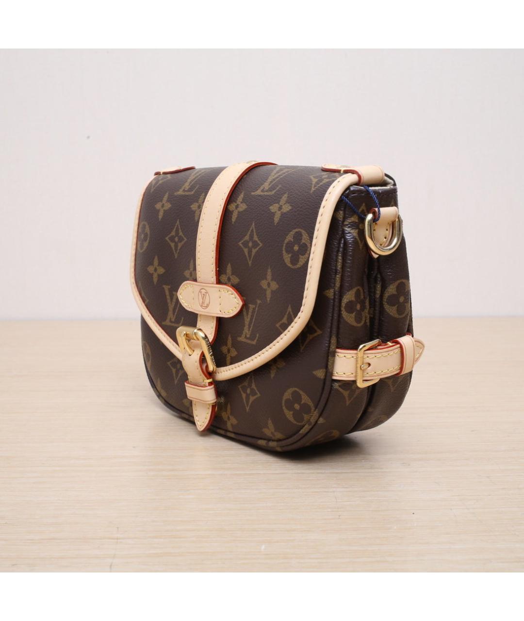 LOUIS VUITTON Коричневая кожаная сумка через плечо, фото 4