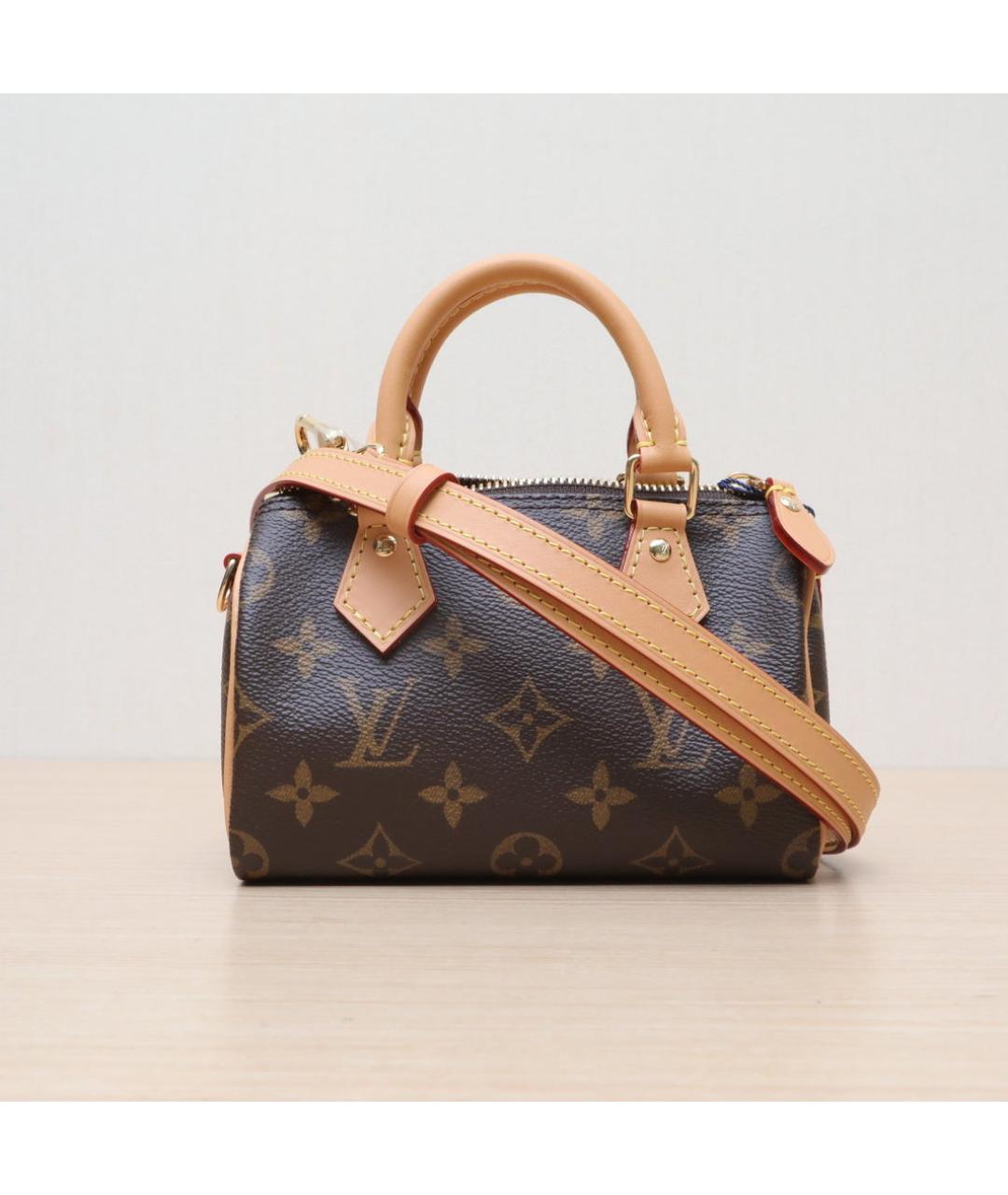 LOUIS VUITTON Коричневая кожаная сумка через плечо, фото 3