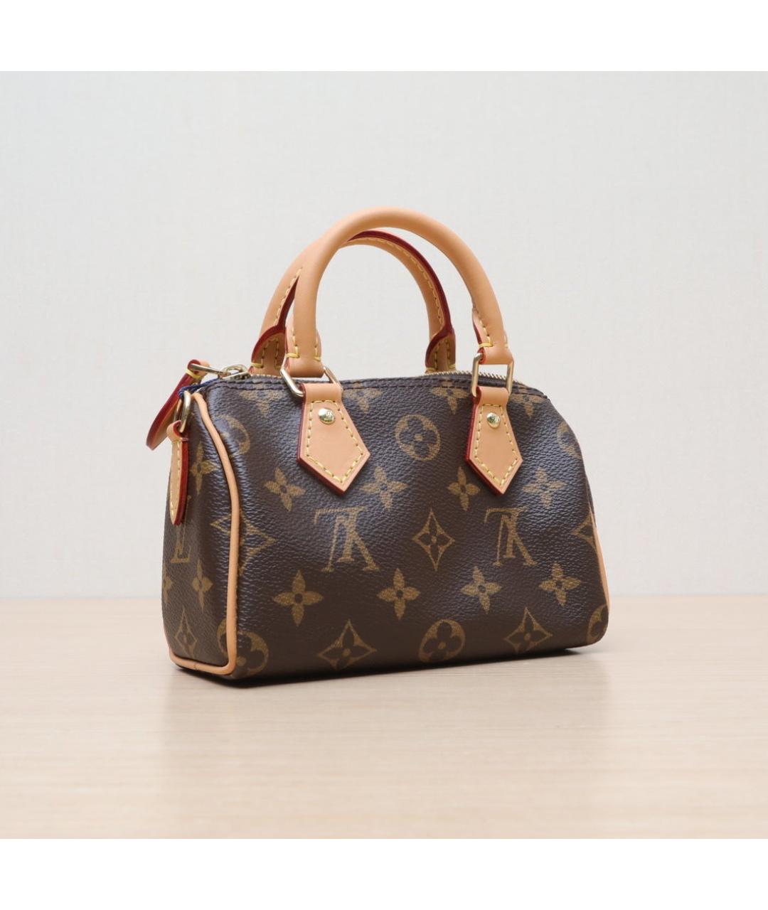 LOUIS VUITTON Коричневая кожаная сумка через плечо, фото 6
