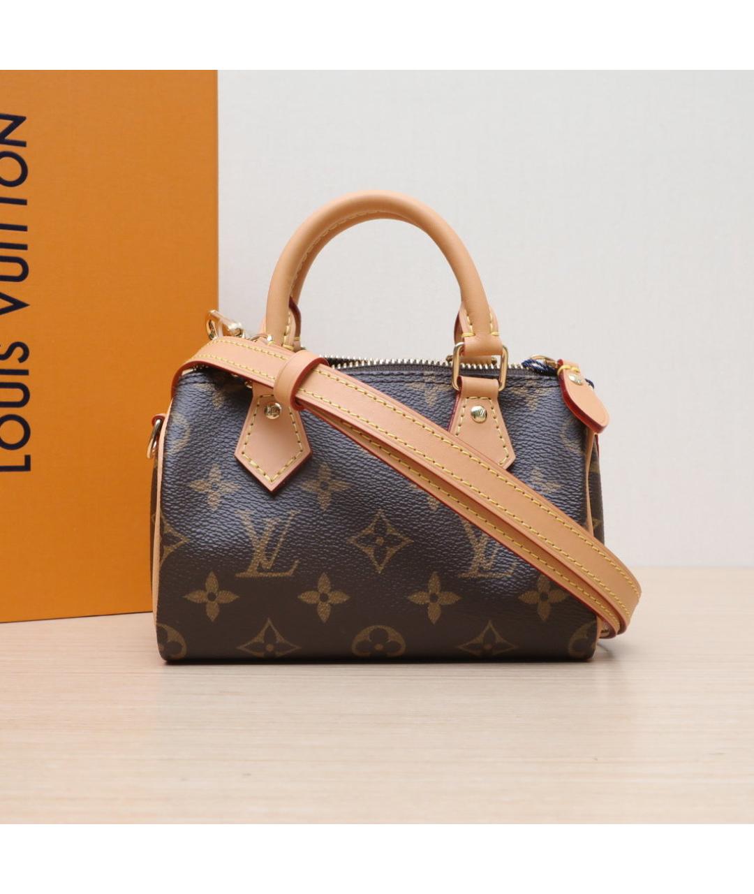 LOUIS VUITTON Коричневая кожаная сумка через плечо, фото 2