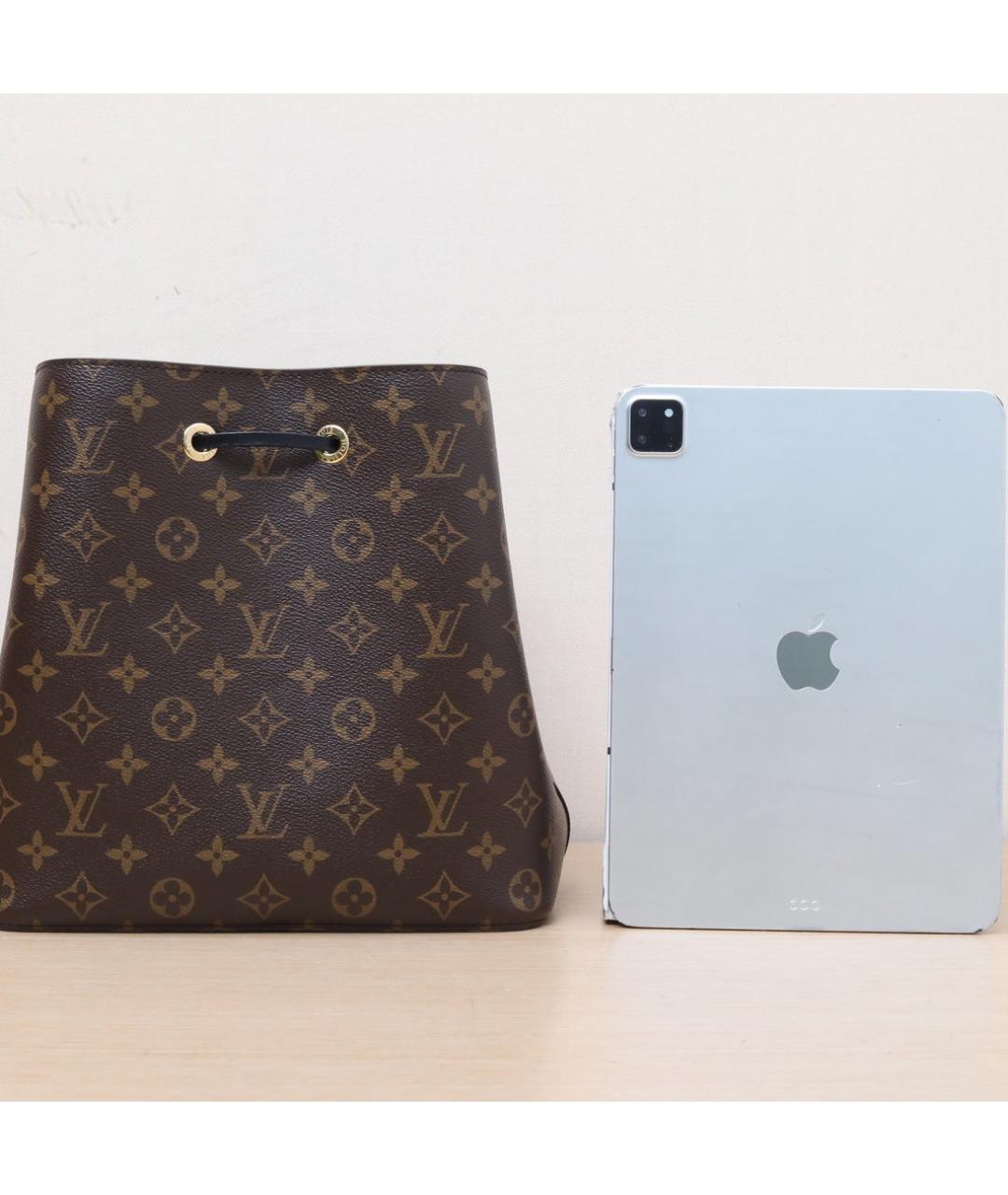 LOUIS VUITTON Коричневая кожаная сумка через плечо, фото 7