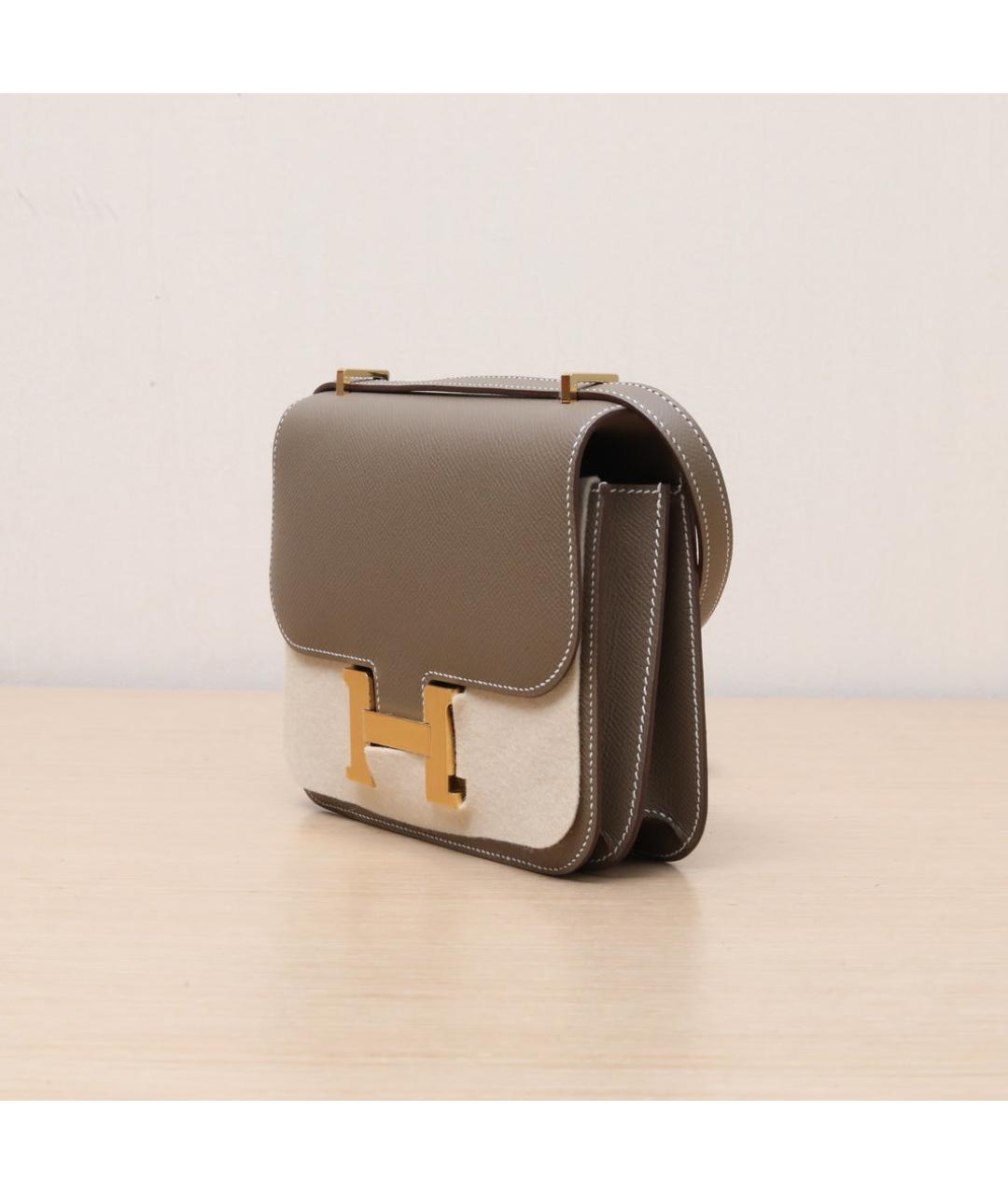 HERMES Коричневая кожаная сумка через плечо, фото 4