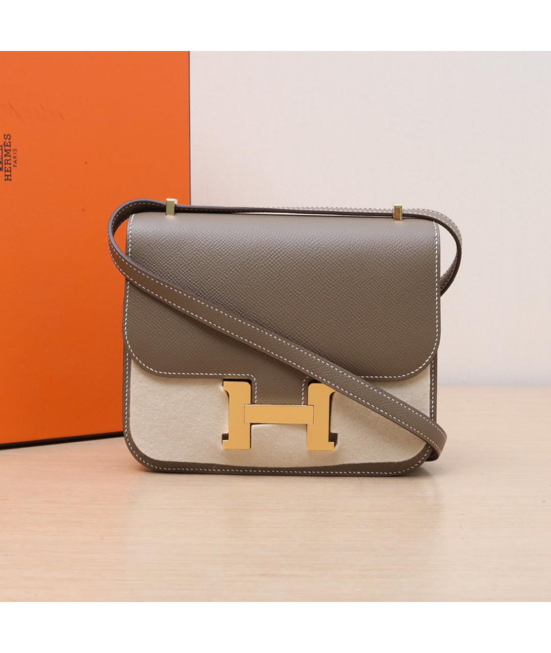 HERMES Коричневая кожаная сумка через плечо, фото 2