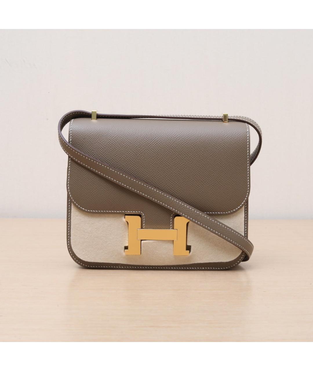 HERMES Коричневая кожаная сумка через плечо, фото 3