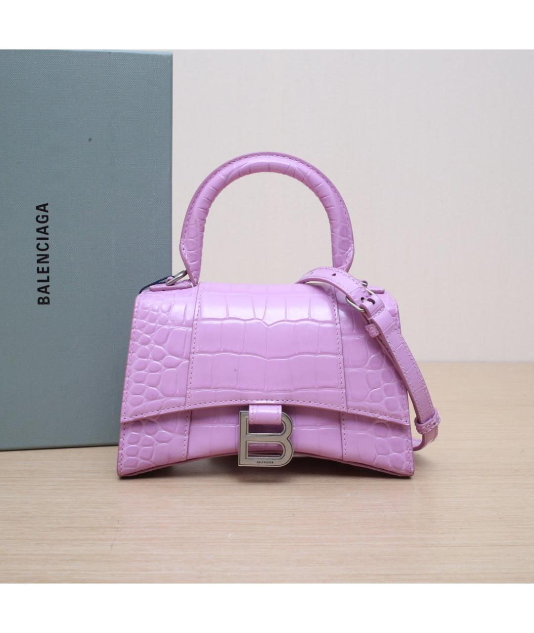 BALENCIAGA Розовая сумка через плечо из экзотической кожи, фото 2