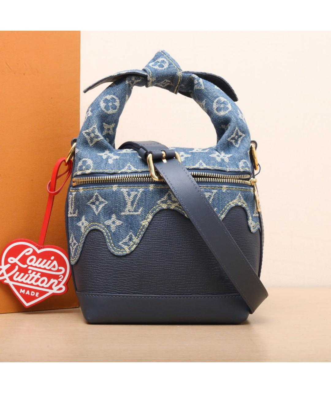LOUIS VUITTON Темно-синяя кожаная сумка через плечо, фото 2