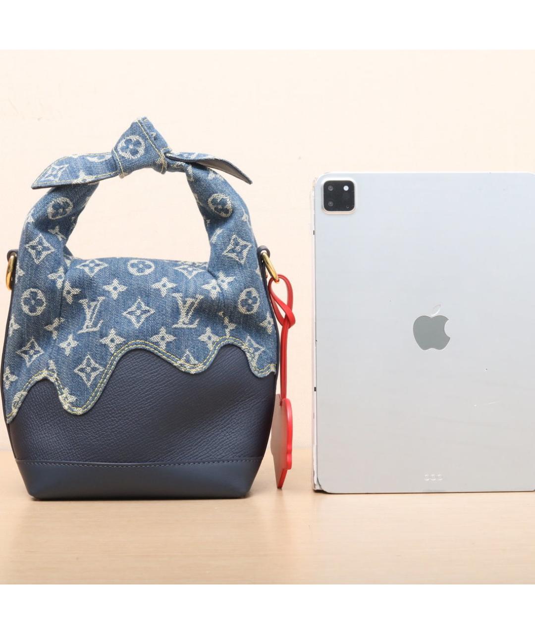 LOUIS VUITTON Темно-синяя кожаная сумка через плечо, фото 7