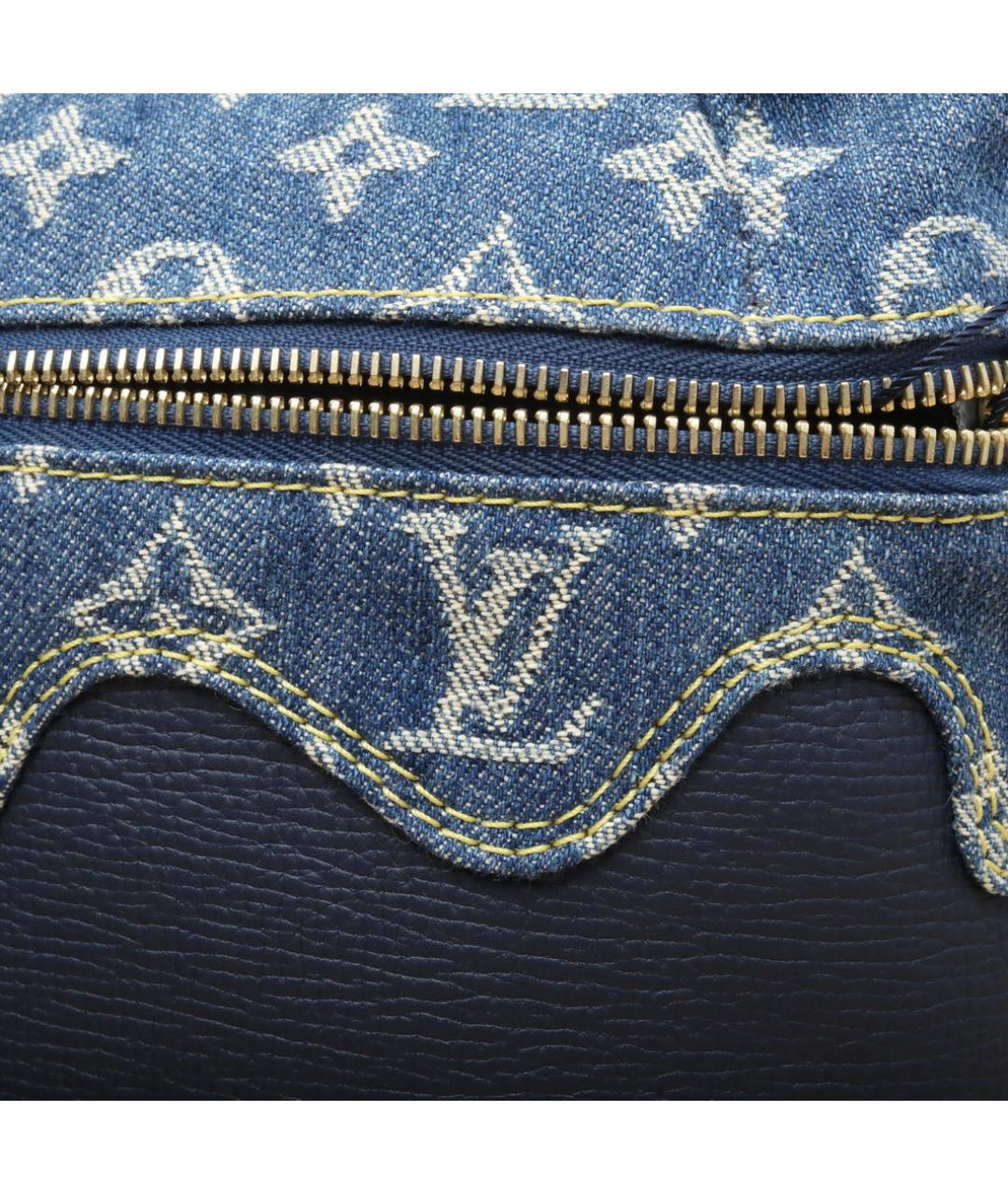 LOUIS VUITTON Темно-синяя кожаная сумка через плечо, фото 9