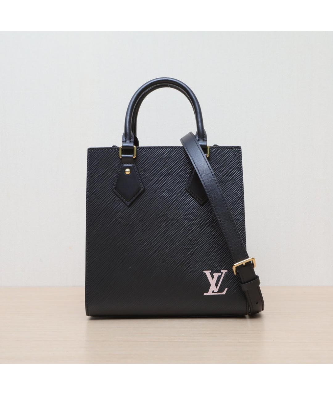 LOUIS VUITTON Черная кожаная сумка через плечо, фото 3