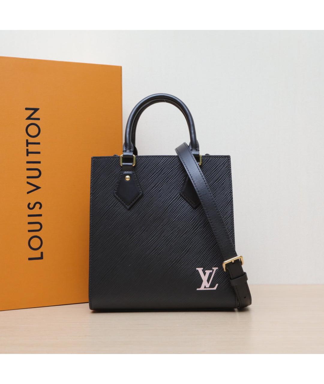 LOUIS VUITTON Черная кожаная сумка через плечо, фото 2
