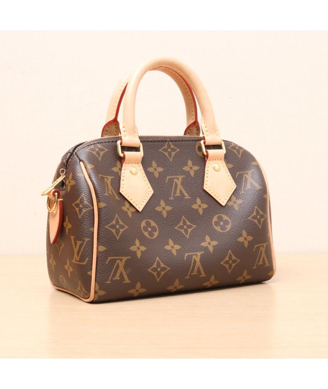 LOUIS VUITTON Коричневая кожаная сумка через плечо, фото 6