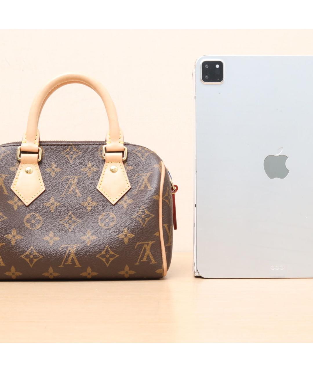 LOUIS VUITTON Коричневая кожаная сумка через плечо, фото 7