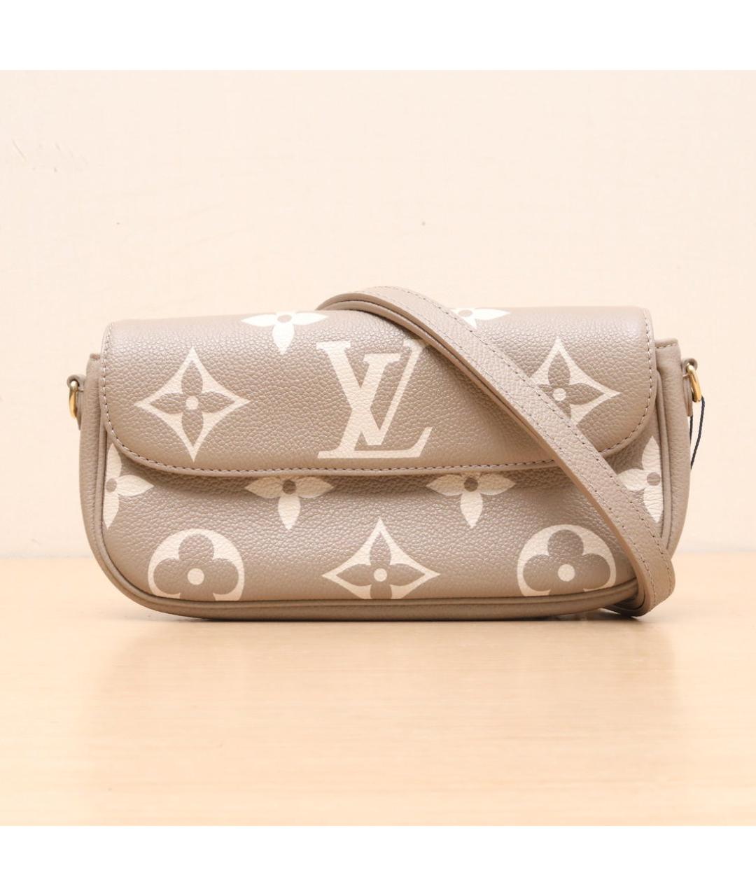 LOUIS VUITTON Серая кожаная сумка через плечо, фото 3