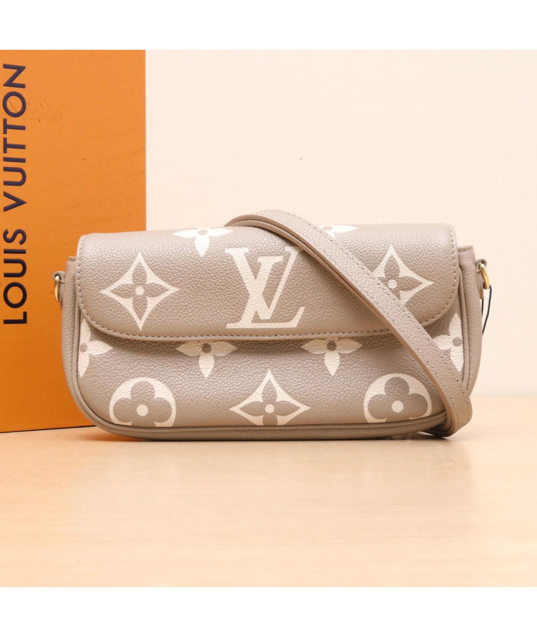 LOUIS VUITTON Серая кожаная сумка через плечо, фото 2