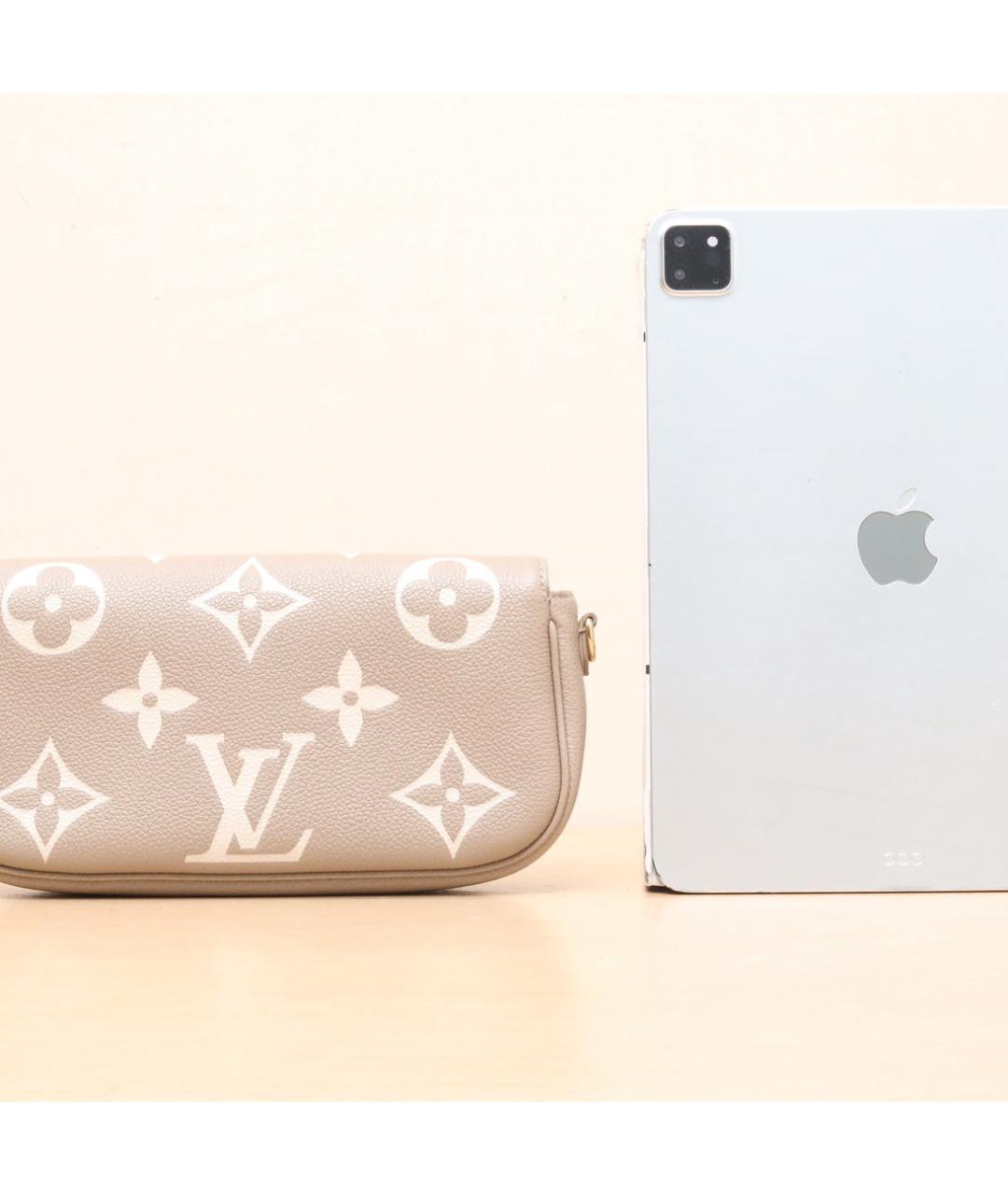 LOUIS VUITTON Серая кожаная сумка через плечо, фото 7