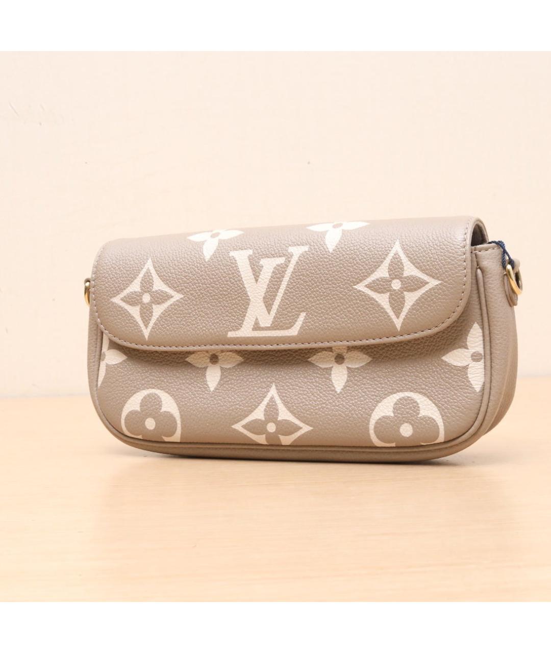 LOUIS VUITTON Серая кожаная сумка через плечо, фото 4