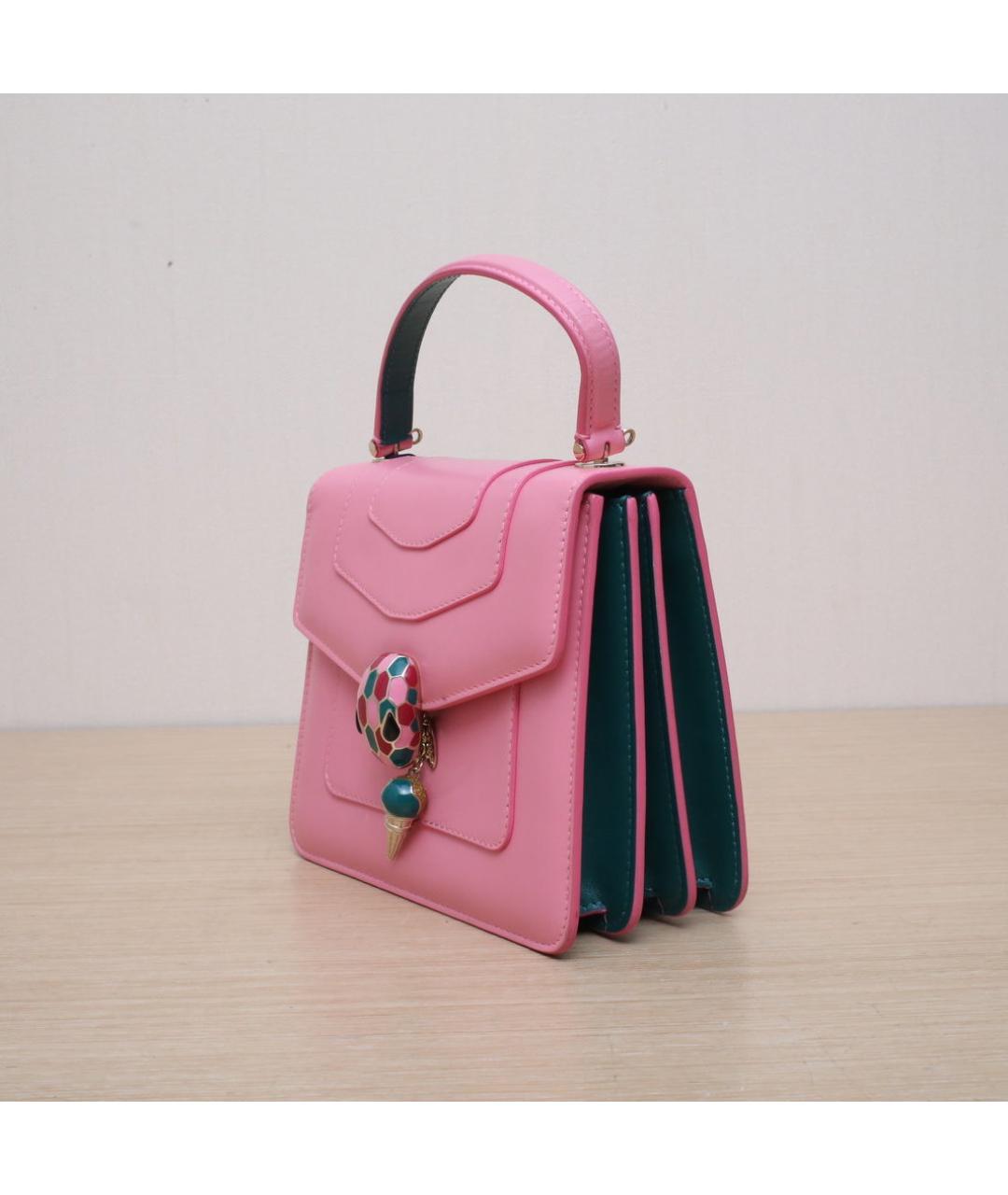 BVLGARI Розовая кожаная сумка через плечо, фото 4