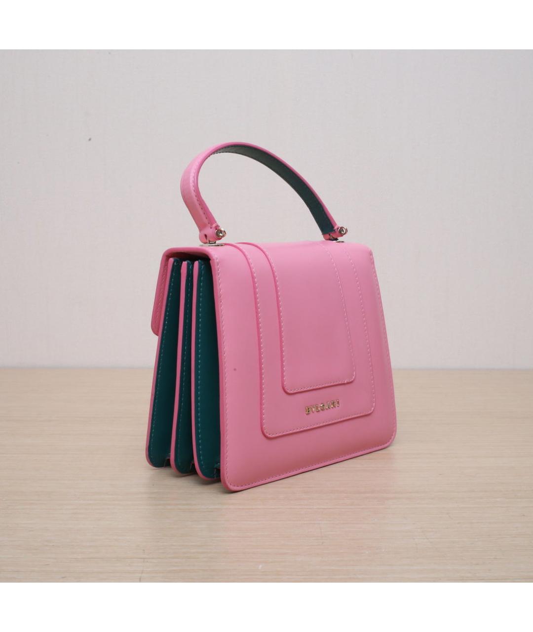 BVLGARI Розовая кожаная сумка через плечо, фото 6