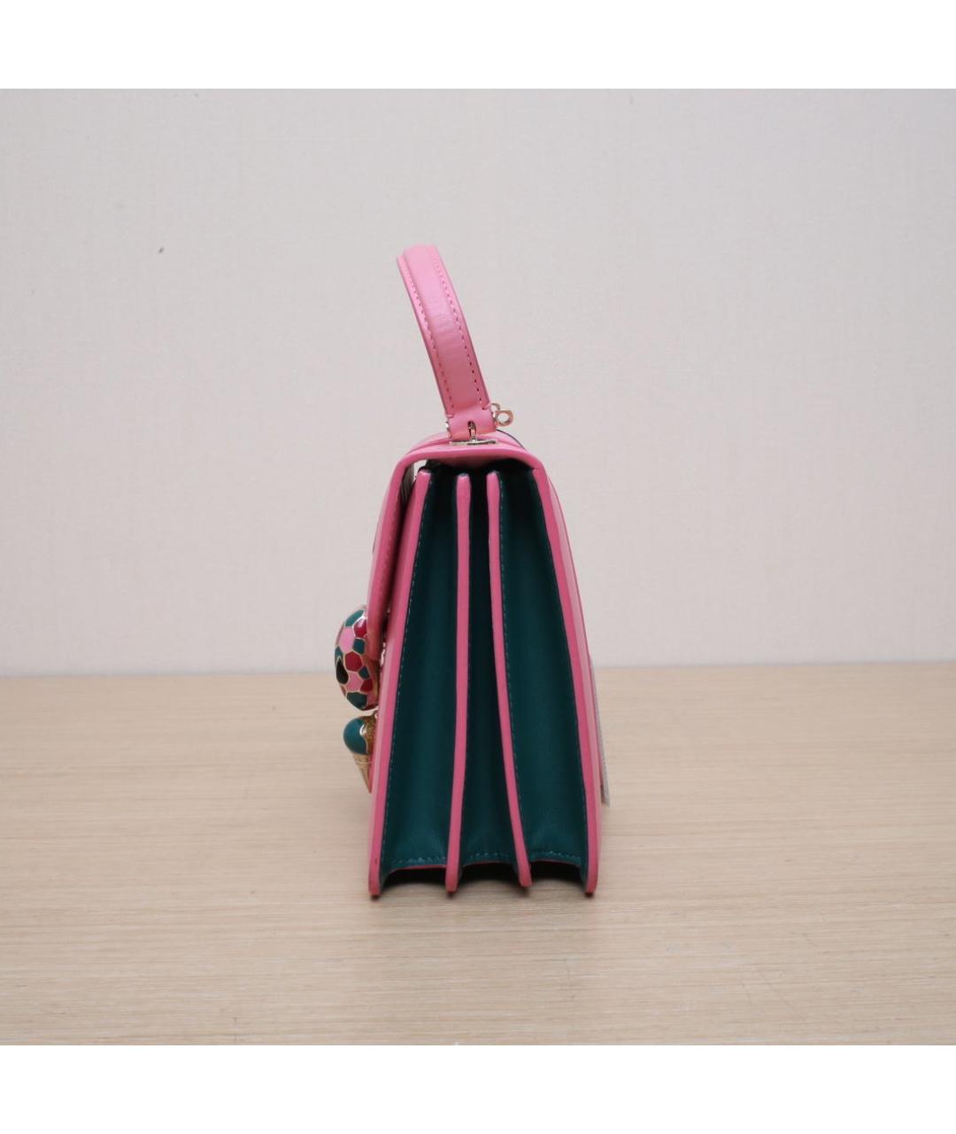 BVLGARI Розовая кожаная сумка через плечо, фото 5
