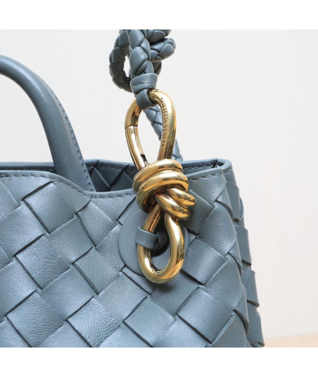 BOTTEGA VENETA Серая кожаная сумка через плечо, фото 8