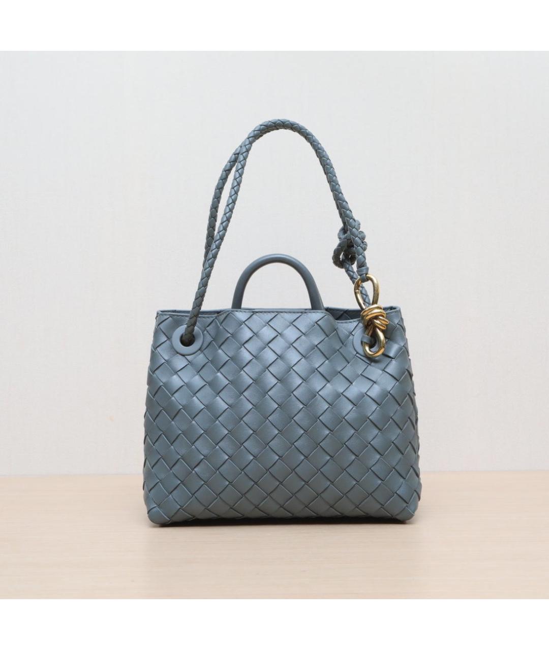 BOTTEGA VENETA Серая кожаная сумка через плечо, фото 3