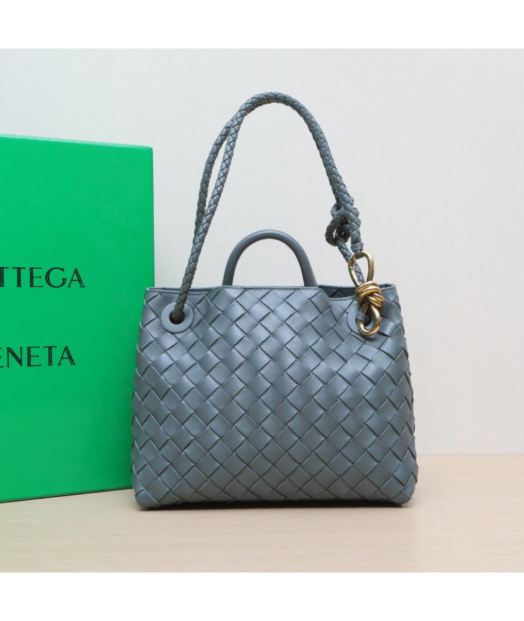 BOTTEGA VENETA Серая кожаная сумка через плечо, фото 2