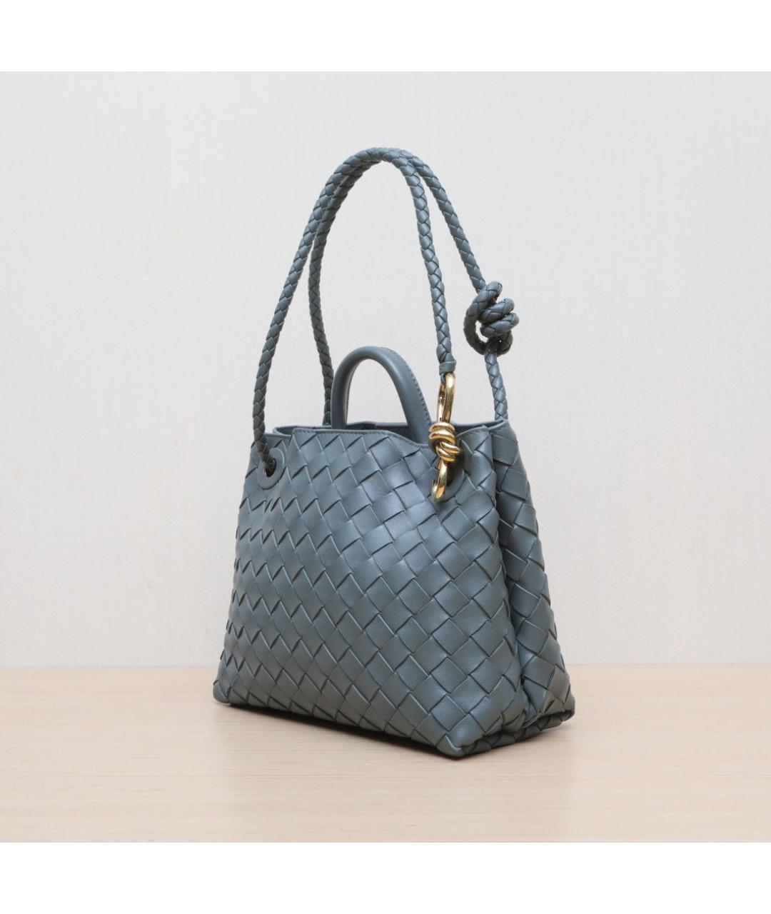 BOTTEGA VENETA Серая кожаная сумка через плечо, фото 4