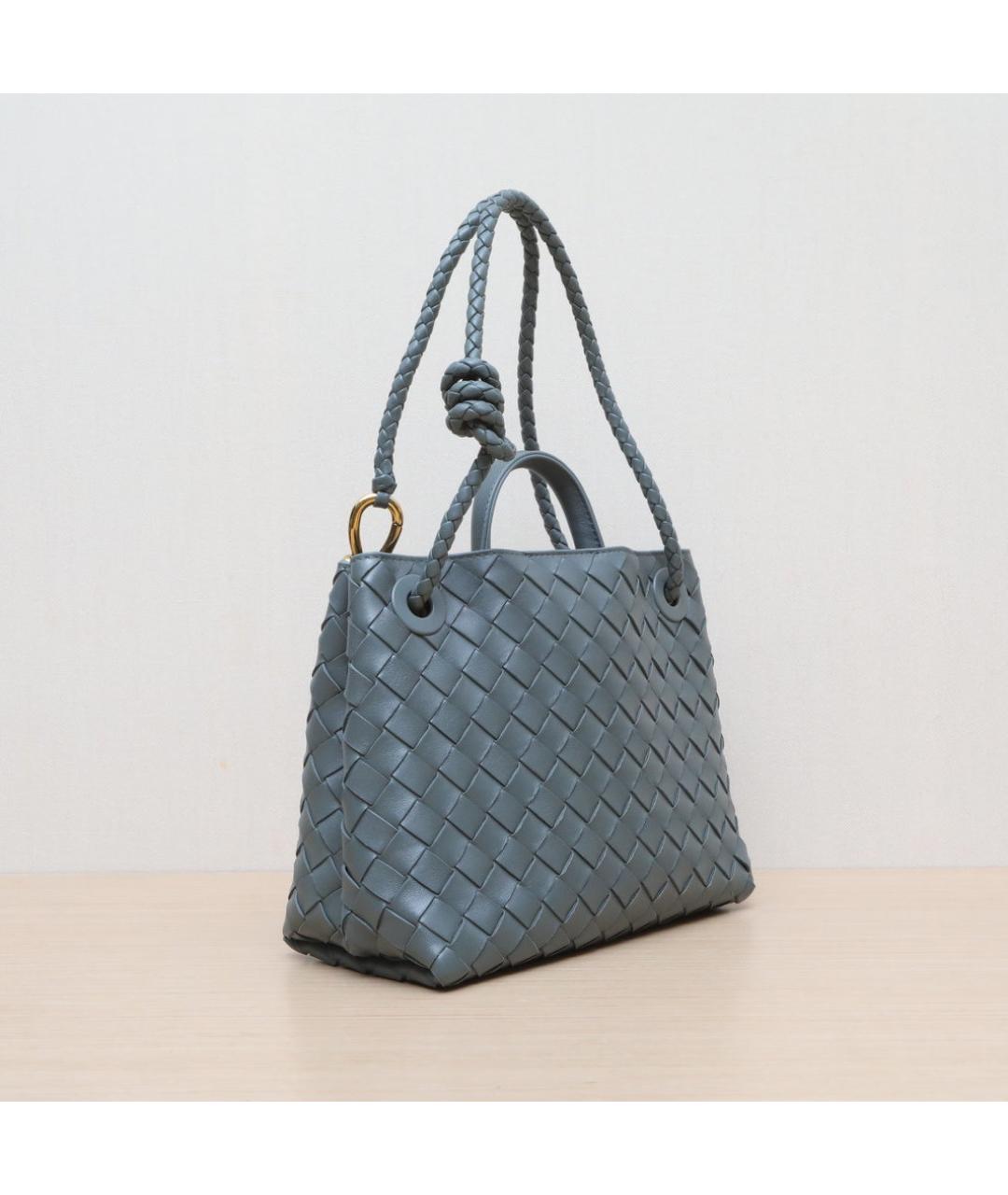 BOTTEGA VENETA Серая кожаная сумка через плечо, фото 6