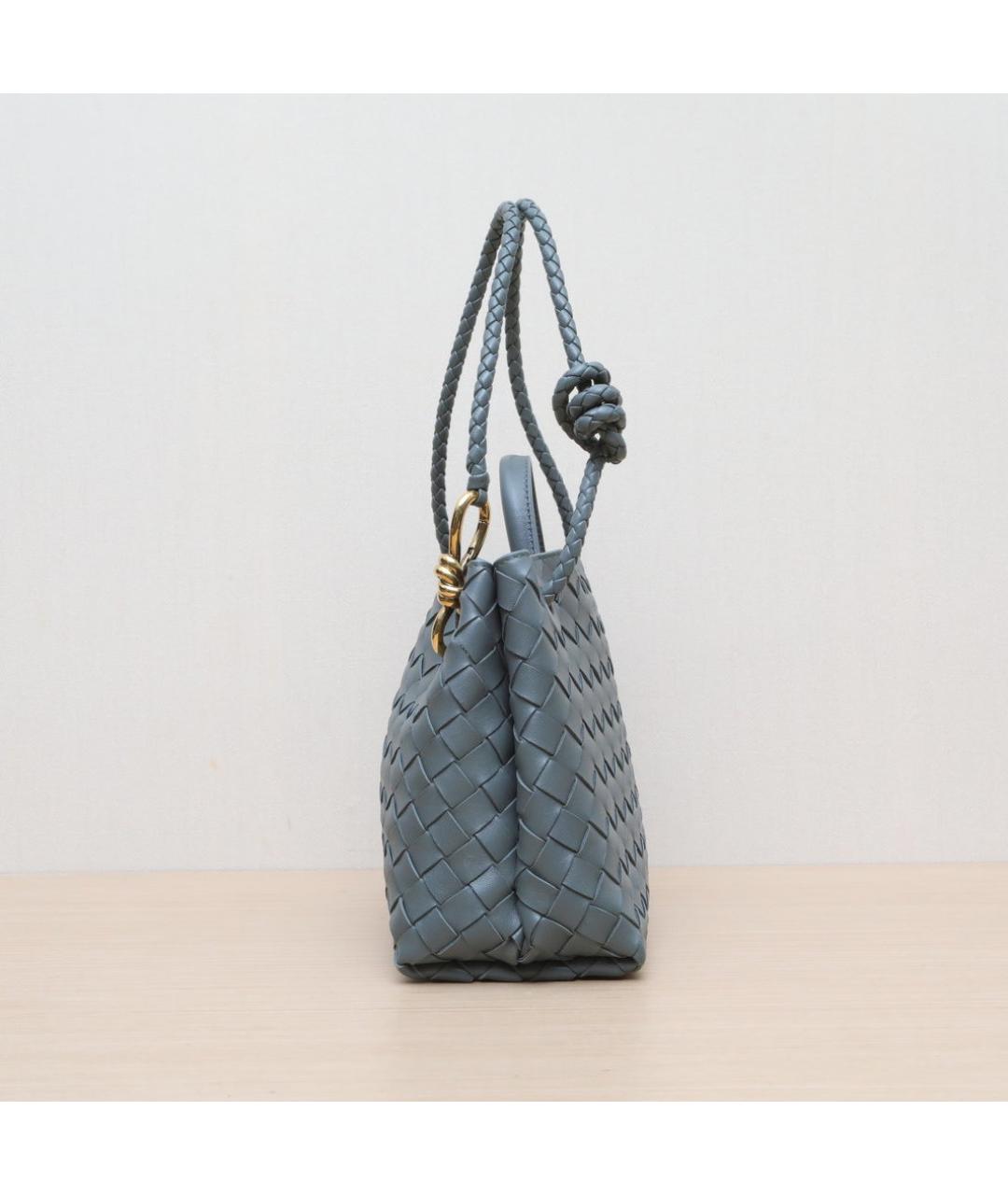 BOTTEGA VENETA Серая кожаная сумка через плечо, фото 5