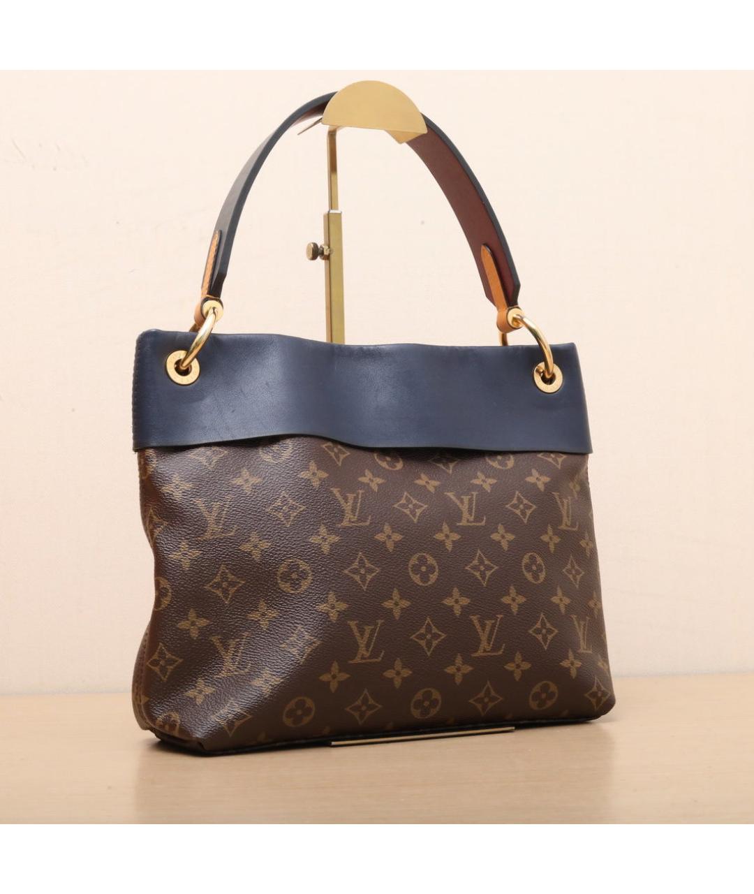 LOUIS VUITTON Коричневая кожаная сумка через плечо, фото 7