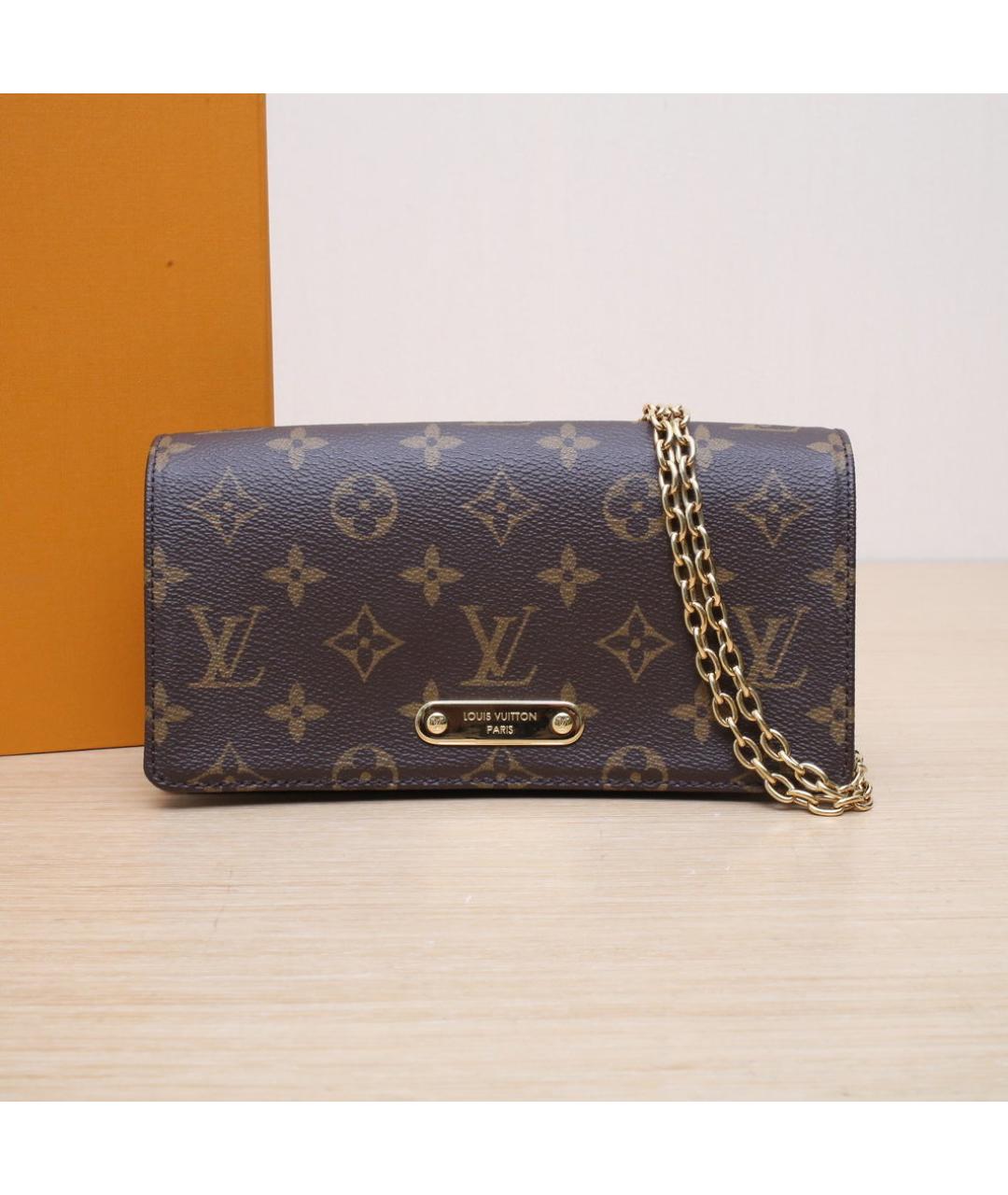 LOUIS VUITTON Коричневая кожаная сумка через плечо, фото 2
