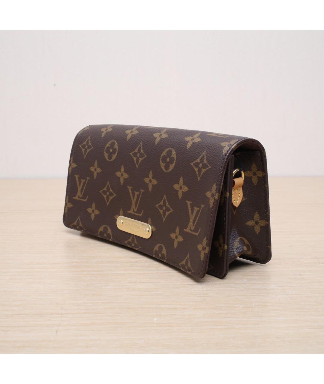 LOUIS VUITTON Коричневая кожаная сумка через плечо, фото 4