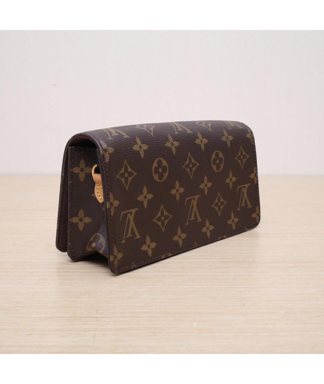 LOUIS VUITTON Коричневая кожаная сумка через плечо, фото 6