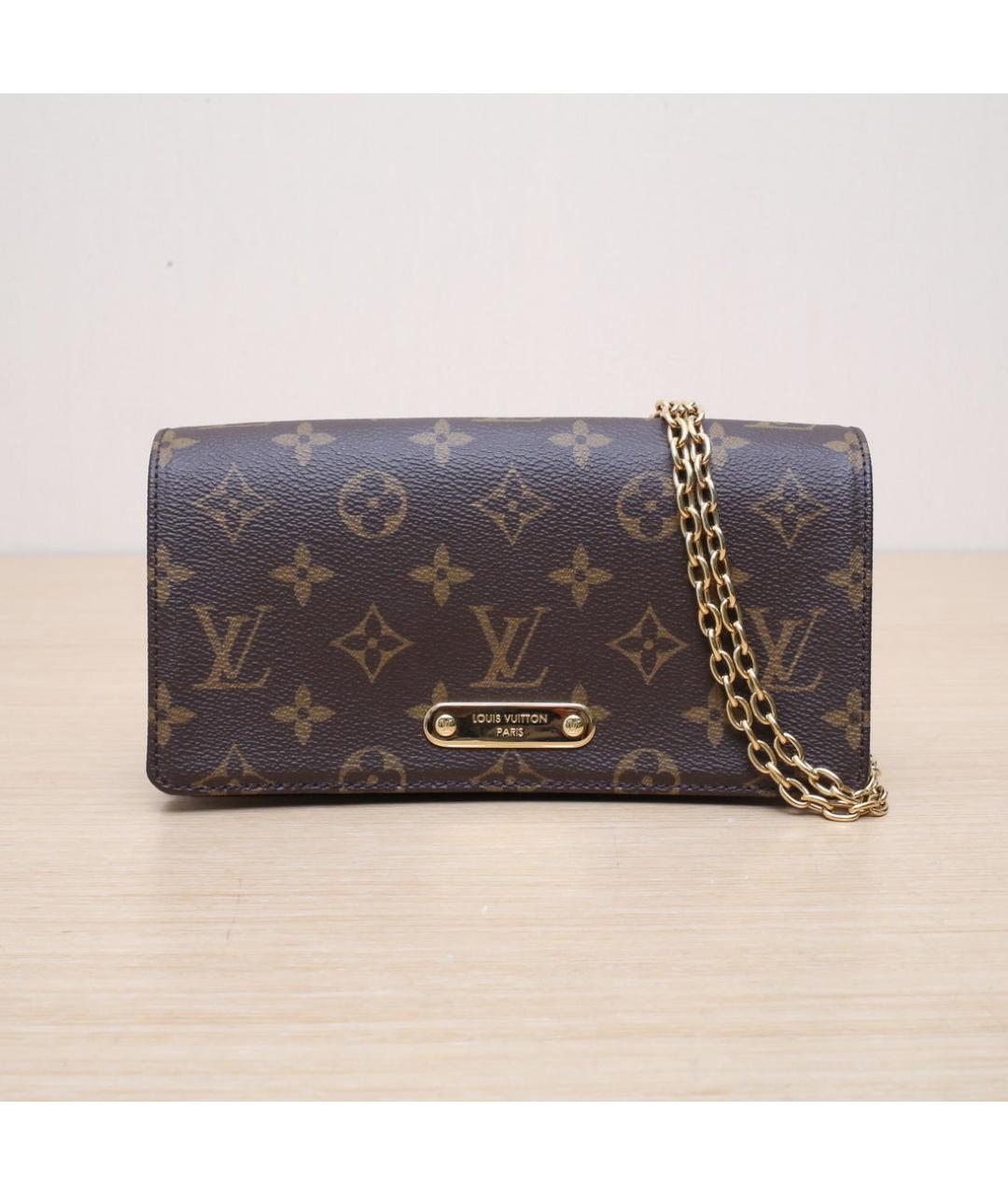 LOUIS VUITTON Коричневая кожаная сумка через плечо, фото 3