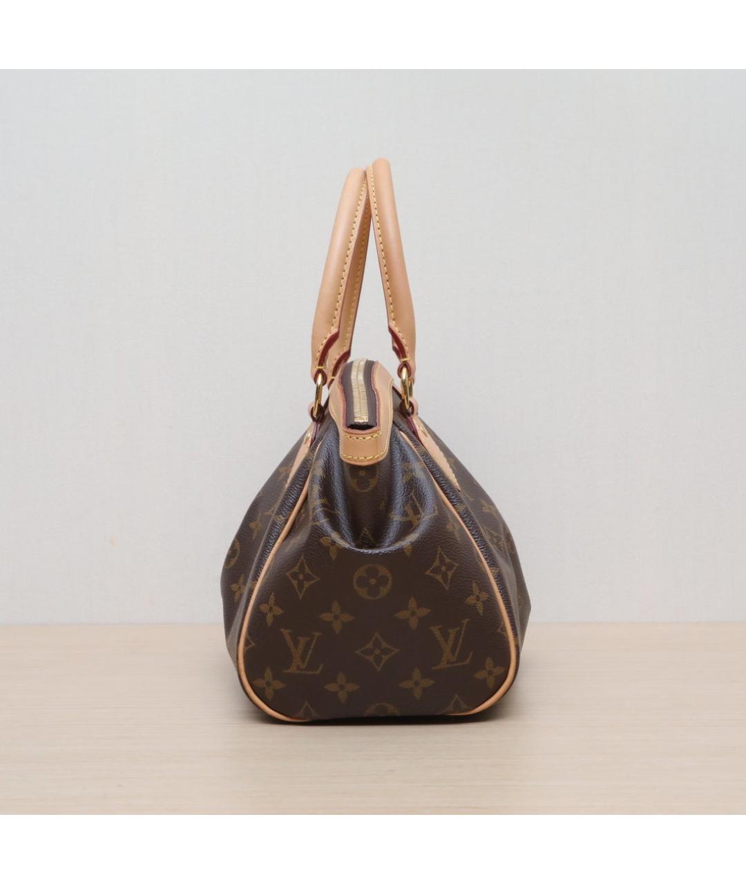 LOUIS VUITTON Коричневая кожаная сумка через плечо, фото 5