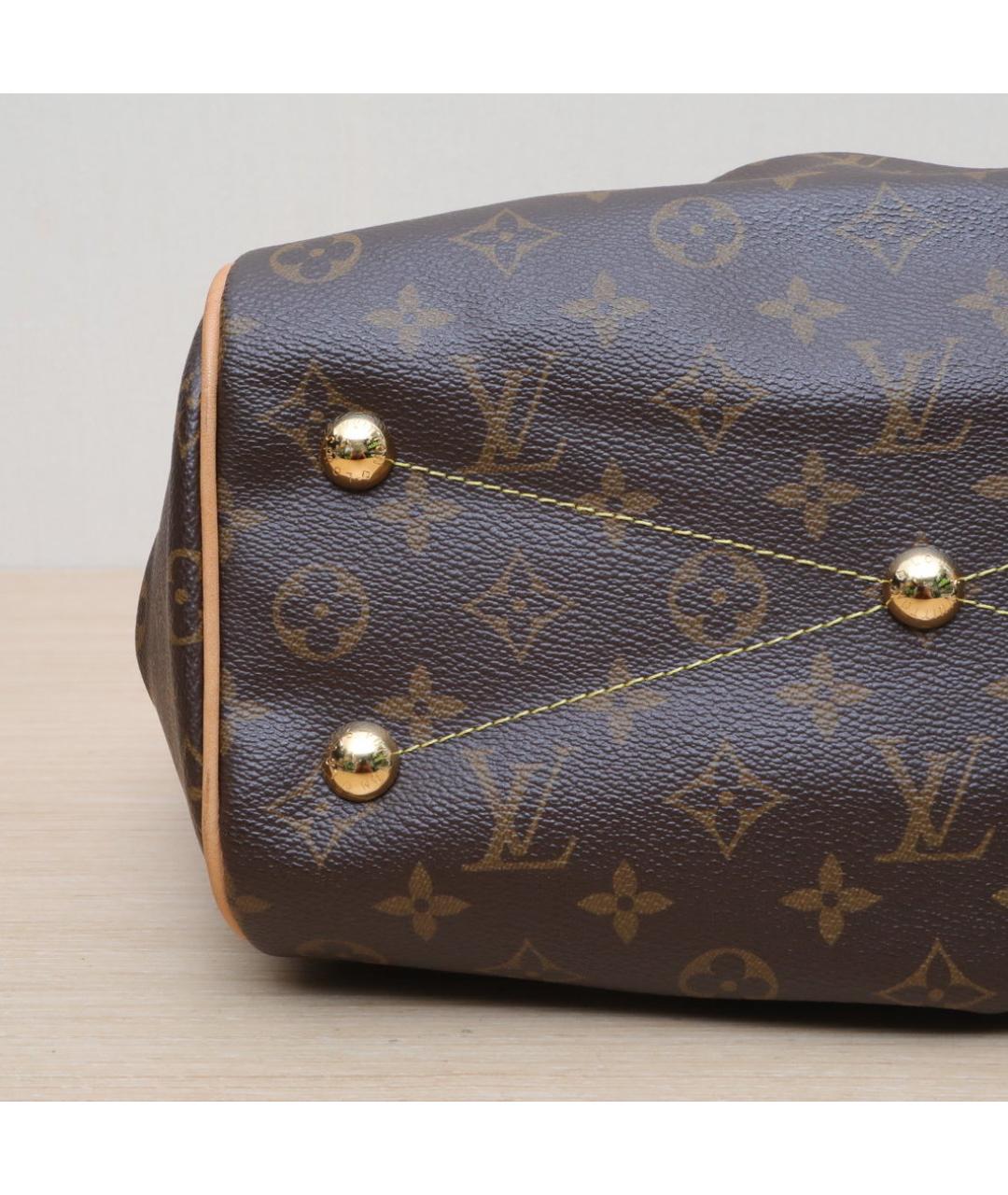 LOUIS VUITTON Коричневая кожаная сумка через плечо, фото 9