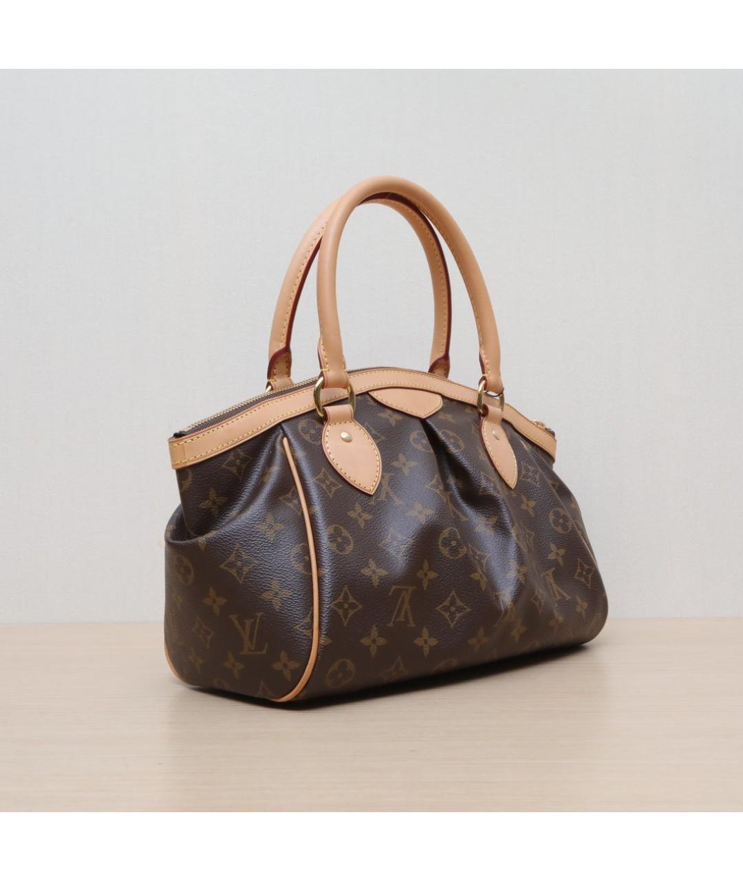 LOUIS VUITTON Коричневая кожаная сумка через плечо, фото 6