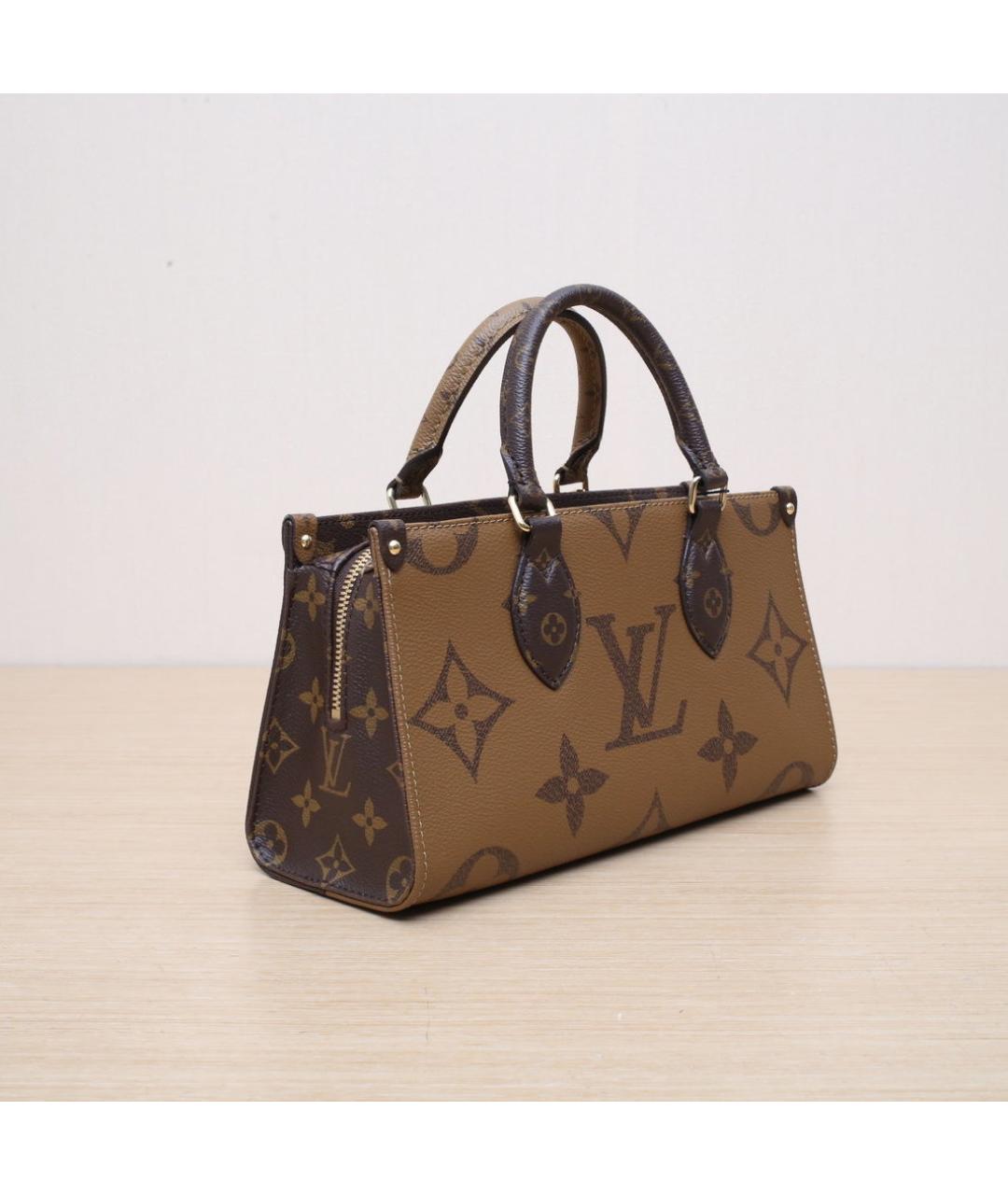 LOUIS VUITTON Коричневая кожаная сумка через плечо, фото 6