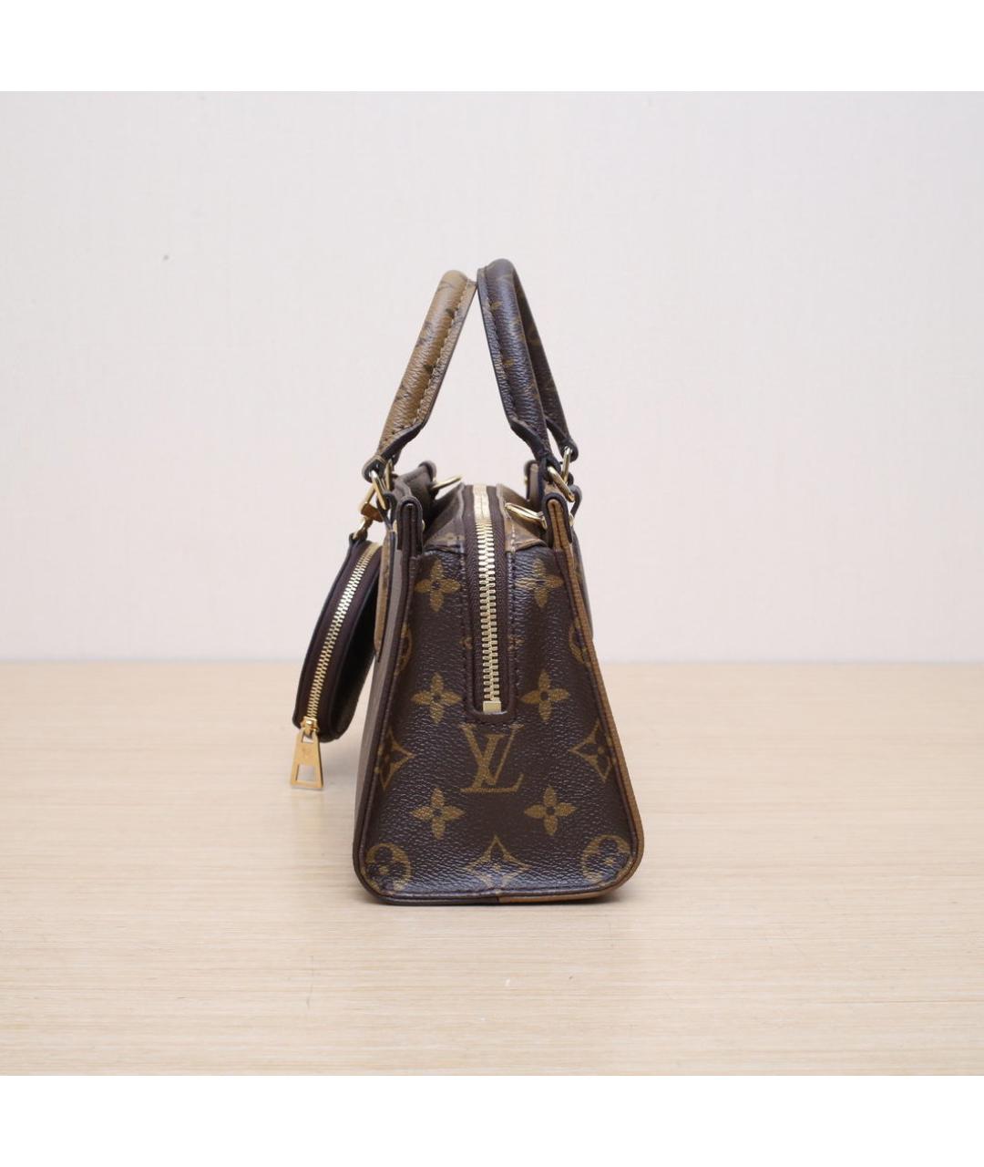 LOUIS VUITTON Коричневая кожаная сумка через плечо, фото 5