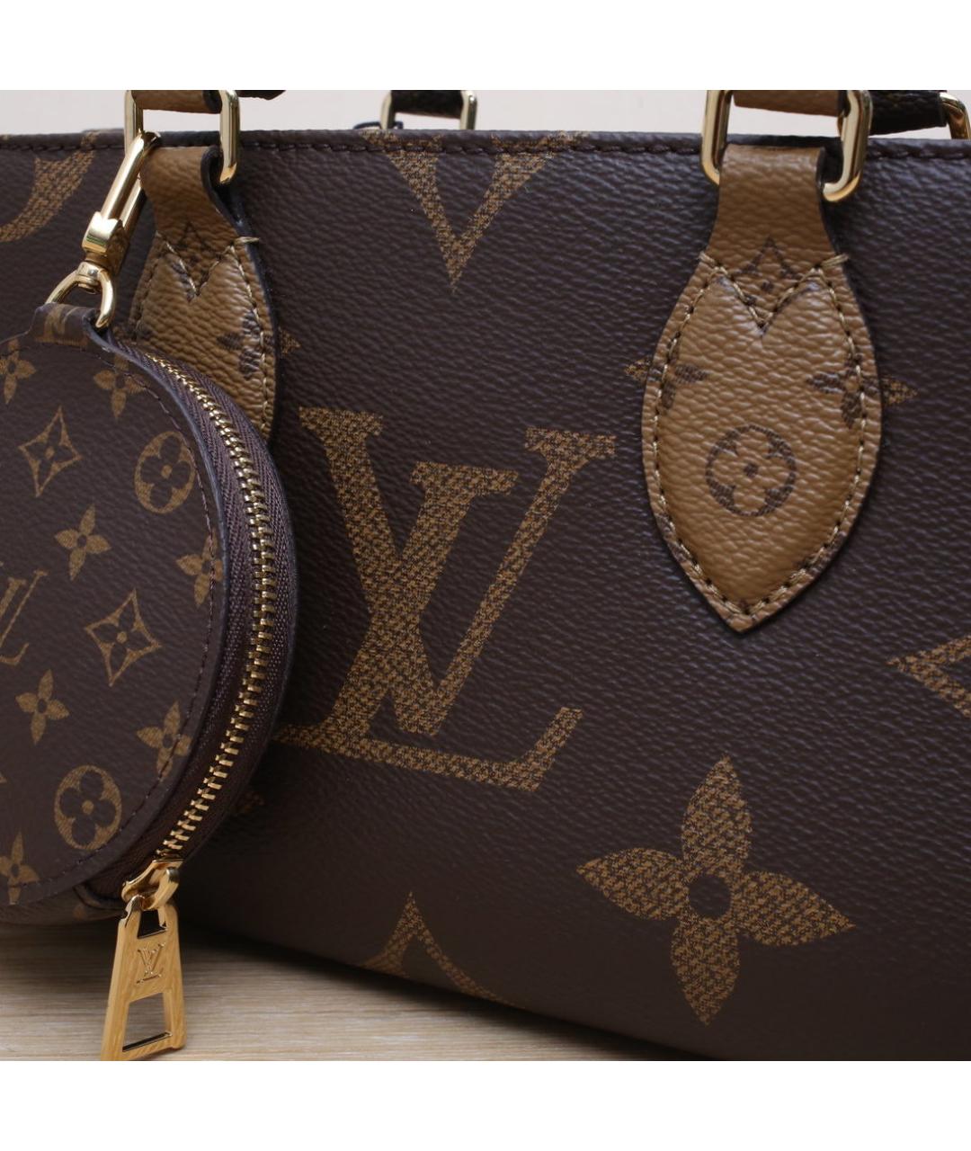 LOUIS VUITTON Коричневая кожаная сумка через плечо, фото 8