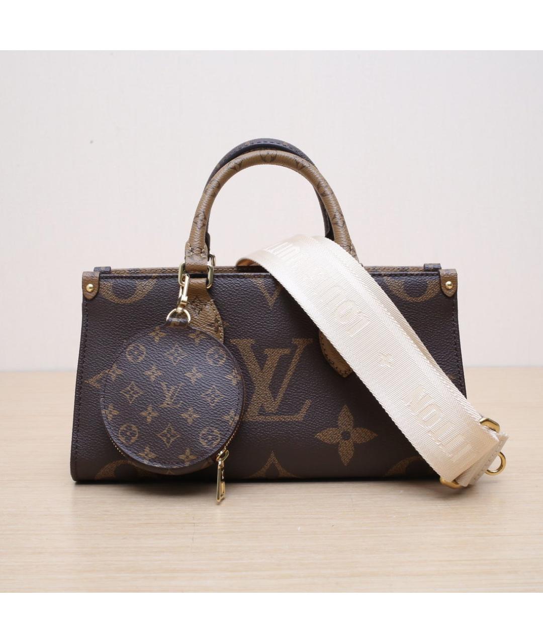 LOUIS VUITTON Коричневая кожаная сумка через плечо, фото 3