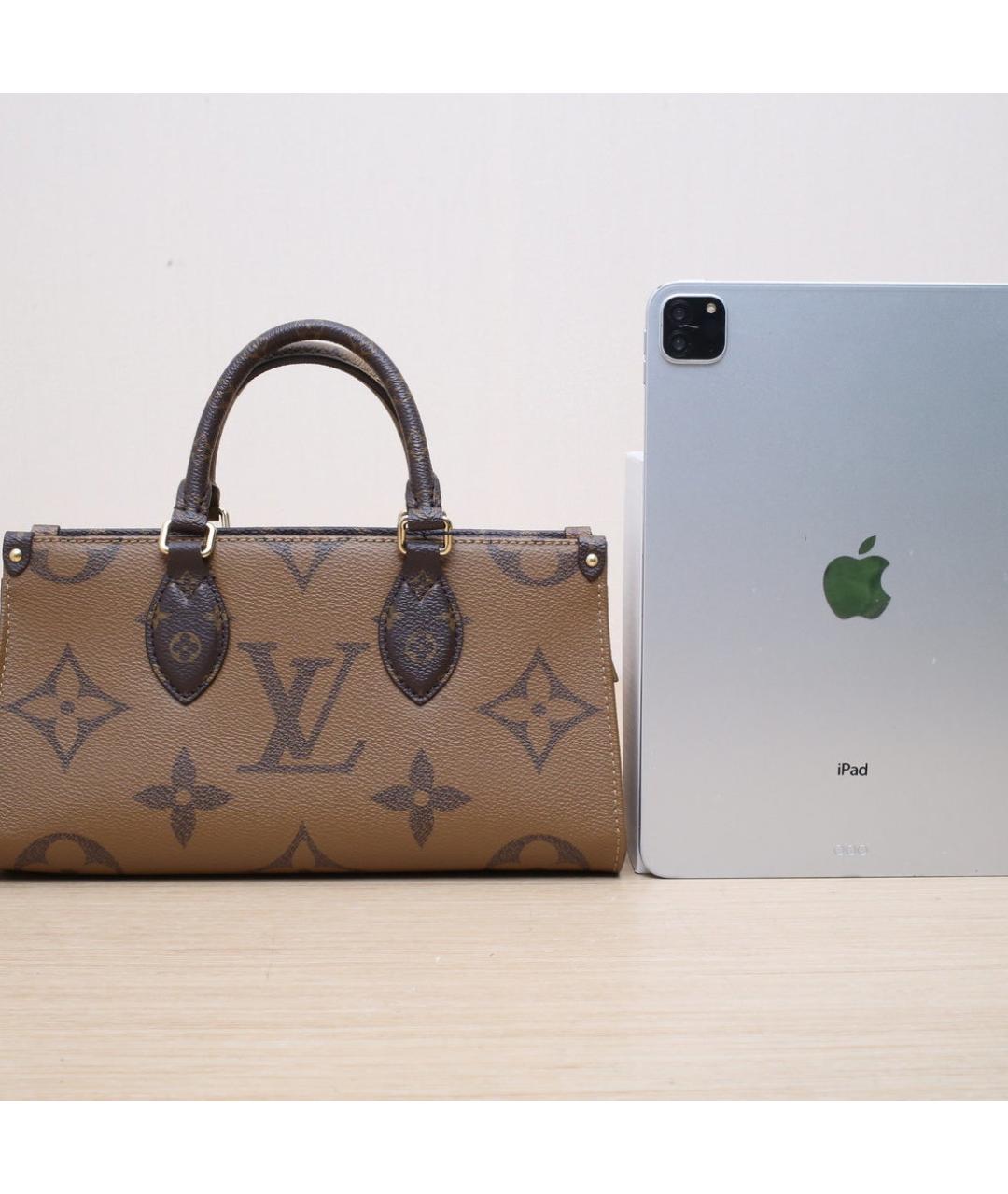 LOUIS VUITTON Коричневая кожаная сумка через плечо, фото 7