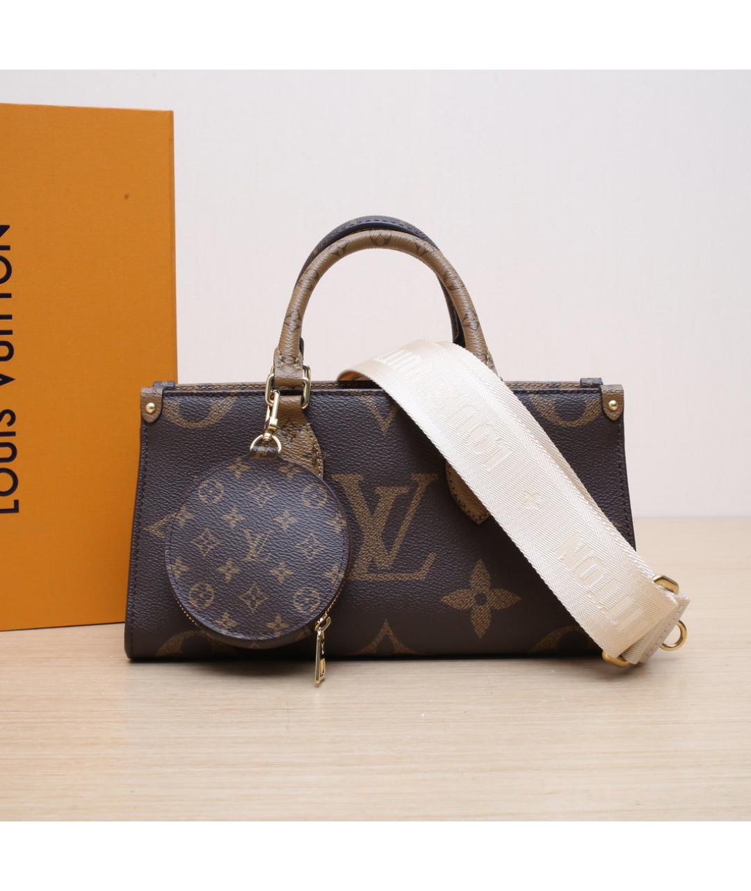 LOUIS VUITTON Коричневая кожаная сумка через плечо, фото 2