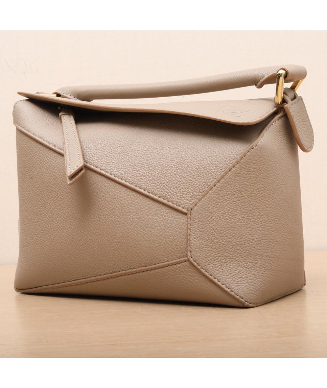 LOEWE Бежевая кожаная сумка через плечо, фото 4
