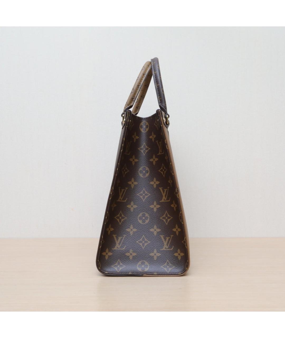 LOUIS VUITTON Коричневая кожаная сумка через плечо, фото 5